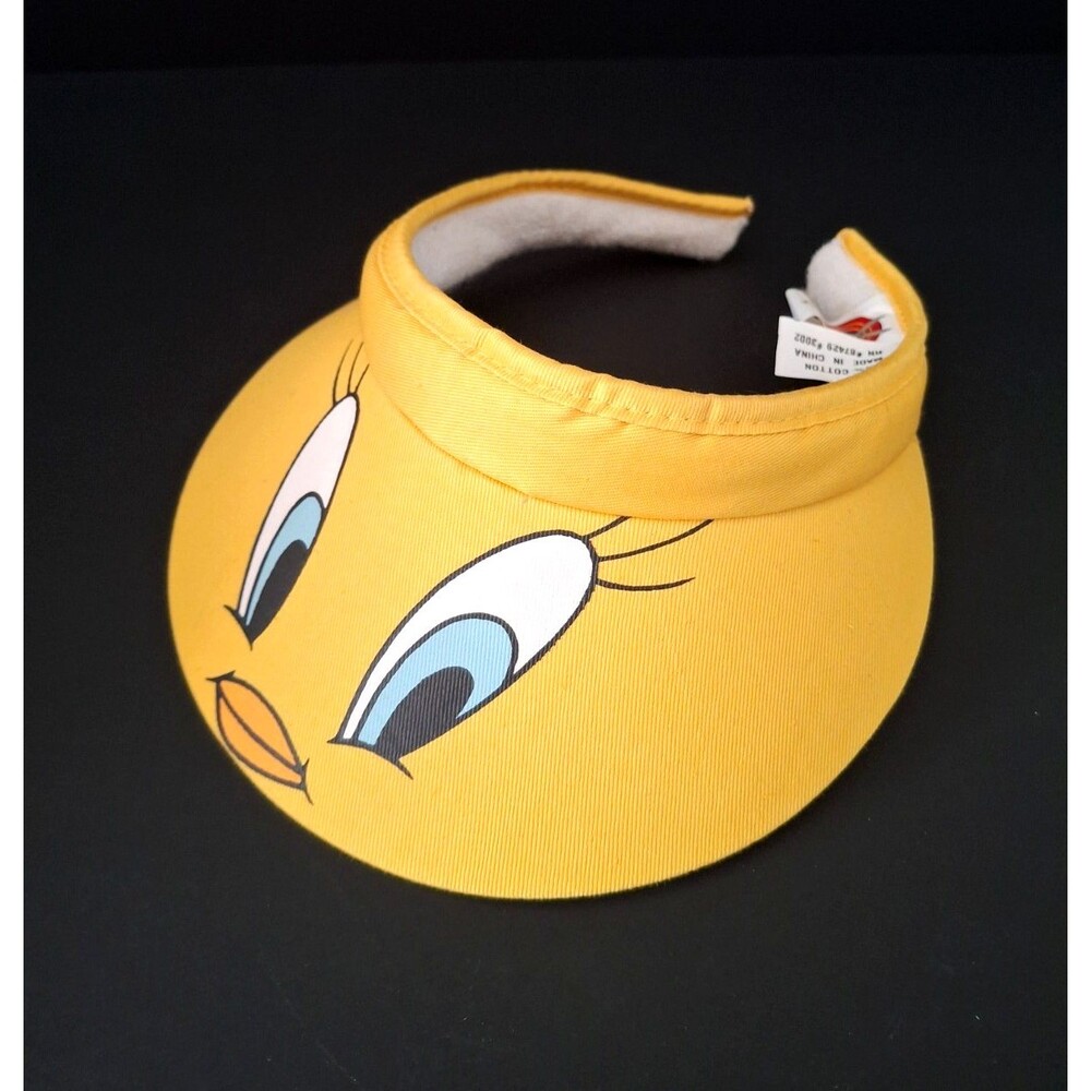 Vintage Retro 199 Tweety Bird Looney Tunes Yellow Visor Hap Cap One Size Adult
